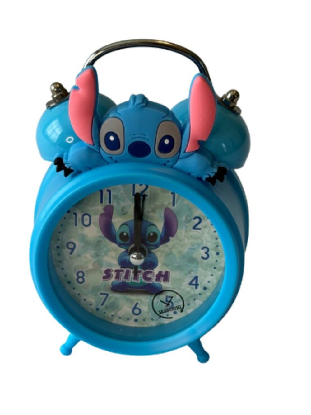 Disney Stitch 3" Alarm Clock – Quartz Silent Desk Clock – Blue